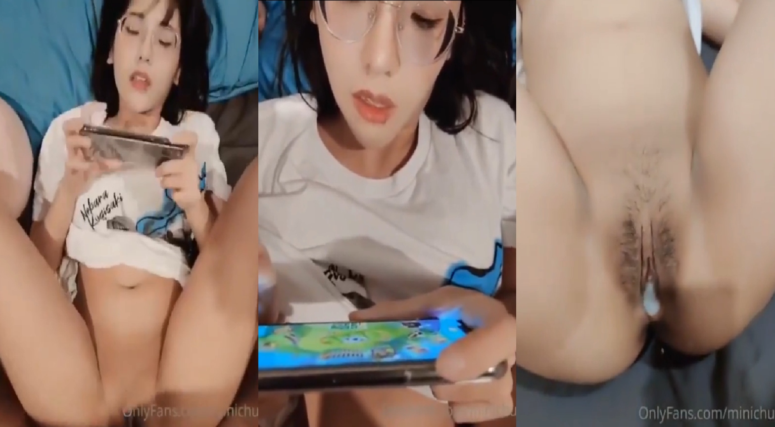 คลิปหลุดสาวแว่น minichu เล่นมือถือไปด้วยโดนซอยไปด้วย